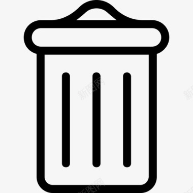 垃圾桶回收科技线图标图标