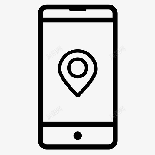 地图应用程序位置图标svg_新图网 https://ixintu.com 位置 地图 应用程序 智能手机 路线