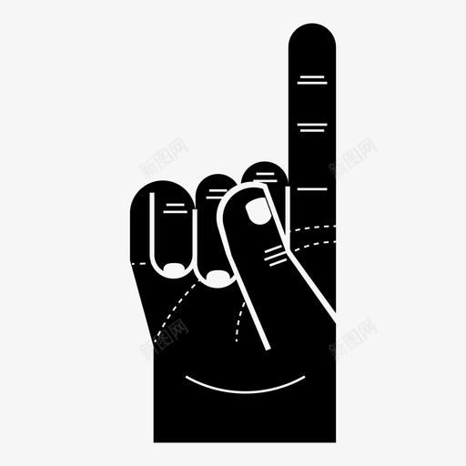 一个手指右手身体数数图标svg_新图网 https://ixintu.com 一个手指右手 手 手势 手指 数数 身体