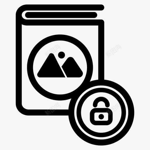 安全相册锁照片图标svg_新图网 https://ixintu.com 图片 墙纸 安全相册 照片 相册 锁