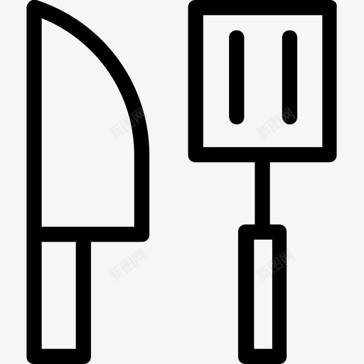 厨房工具餐具刀图标svg_新图网 https://ixintu.com 刀 厨房工具 抹刀 特纳 食品线图标 餐具