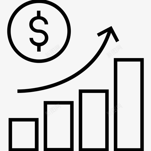 利润美元增长图标svg_新图网 https://ixintu.com 600金融平面线图标 利润 增长 投资 美元 进步