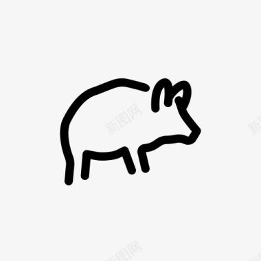 野猪动物山图标图标