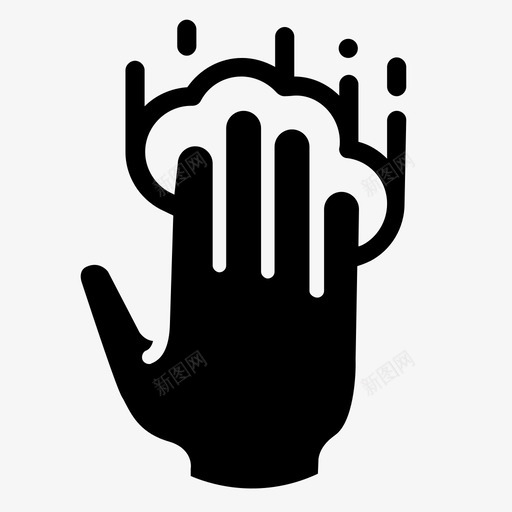 四个手指四个手指拖动手图标svg_新图网 https://ixintu.com 四个手指 四个手指拖动 屏幕 手 手立体风格 点击 触摸