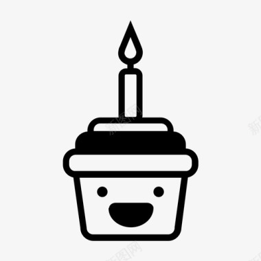 生日纸杯蛋糕生日蛋糕甜点图标图标