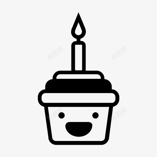 生日纸杯蛋糕生日蛋糕甜点图标svg_新图网 https://ixintu.com 松饼 甜点 生日纸杯蛋糕 生日蛋糕 笑脸 脸