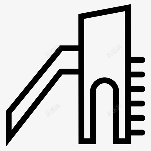 建筑商业地产图标svg_新图网 https://ixintu.com 商业 地产 城镇 建筑 建筑房地产线图标 滑梯