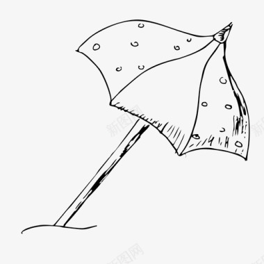 伞阳伞素描图标图标