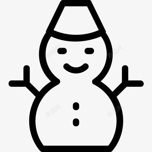 雪人圣诞节冬天图标svg_新图网 https://ixintu.com 冬天 圣诞节 派对和庆祝线图标 雪人