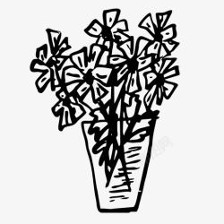 收藏我吧花瓶花手绘图标高清图片
