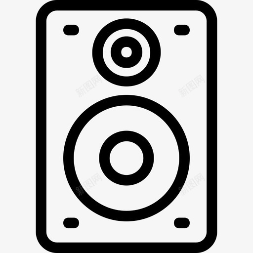 扬声器音乐系统音箱图标svg_新图网 https://ixintu.com 低音炮 扬声器 科技线图标 音乐系统 音箱