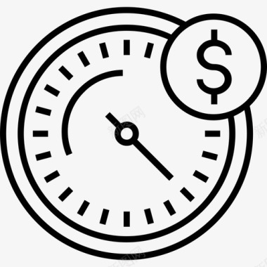 投资时间时钟速度表图标图标