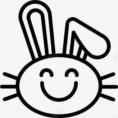 复活节兔子动物可爱的兔子图标图标