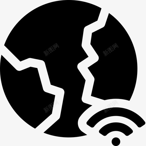 地球连接行星图标svg_新图网 https://ixintu.com wifi 信号 地球 地球填充 行星 连接