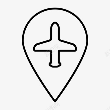 机场地图针飞机导航图标图标