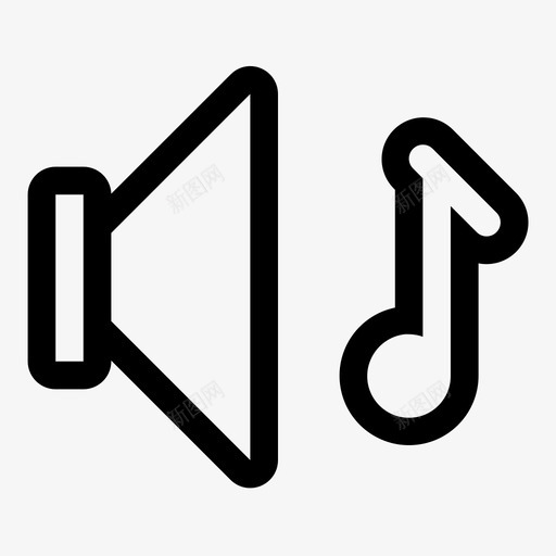 有声音乐音符歌曲图标svg_新图网 https://ixintu.com 扬声器 有声音乐 歌曲 用户界面圆形线条 音符