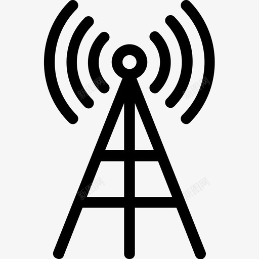 wifi塔通信塔信号塔图标svg_新图网 https://ixintu.com wifi塔 wifi天线 信号塔 无线天线 科技线路图标 通信塔