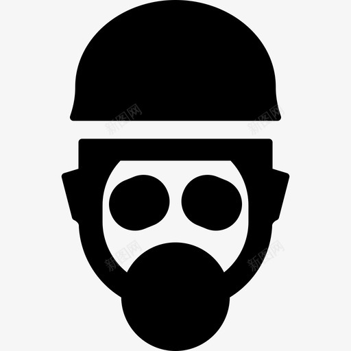 戴防毒面具的工人人员安全标志图标svg_新图网 https://ixintu.com 人员 安全标志 戴防毒面具的工人