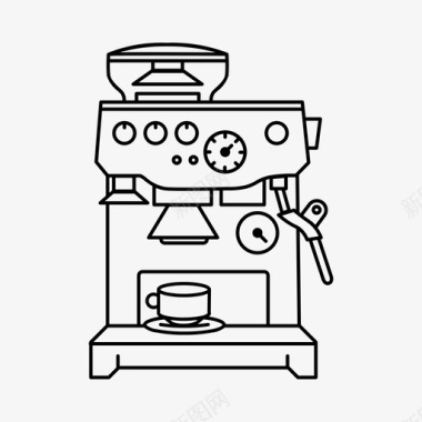 咖啡机咖啡师咖啡图标图标