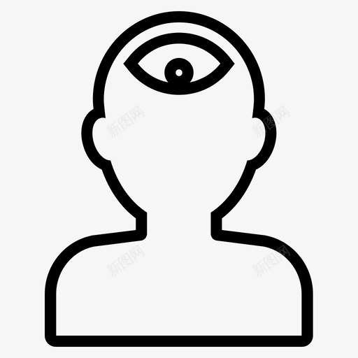 第三只眼提升意识图标svg_新图网 https://ixintu.com 冥想 意识 提升 涅盘 眼睛轮廓 第三只眼