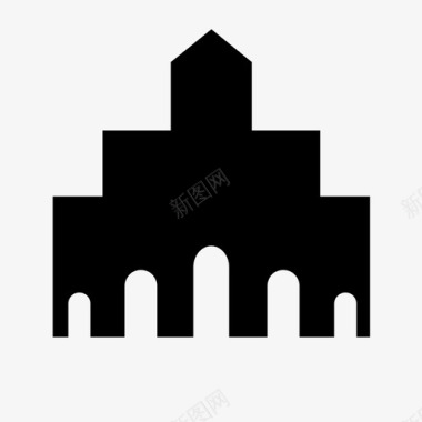 清真寺建筑城堡图标图标
