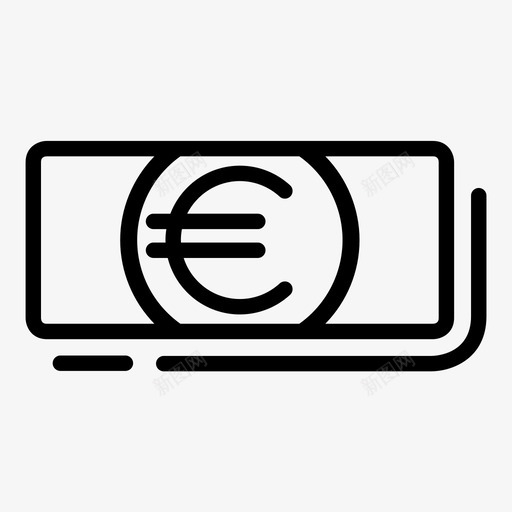 钞票现金欧元图标svg_新图网 https://ixintu.com 会计 欧元 现金 税务 金融 钞票