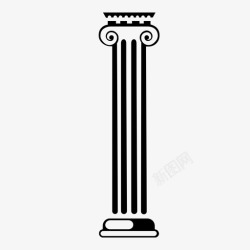 罗马式建筑风格柱子古代爱奥尼亚柱式图标高清图片