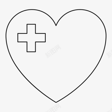 心脏十字架药物图标图标