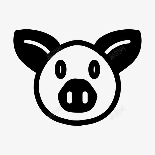 猪动物肉图标svg_新图网 https://ixintu.com 农业 农业和园艺第二卷 动物 猪 肉