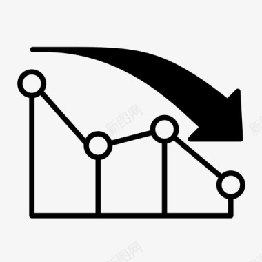 折线图业务下降图标图标