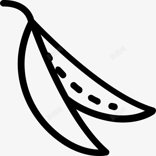 豌豆食物健康饮食图标svg_新图网 https://ixintu.com 健康饮食 蔬菜 豆类 豌豆 雪豌豆 食品线图标 食物