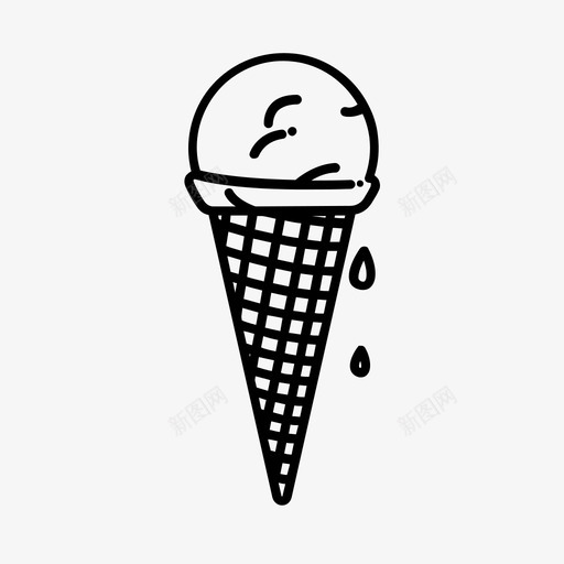一勺冰淇淋奶制品冰淇淋筒图标svg_新图网 https://ixintu.com 一勺冰淇淋 冰淇淋筒 夏天 奶制品 甜点 融化