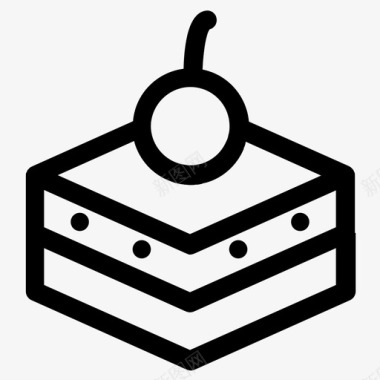 方形蛋糕甜点美味图标图标