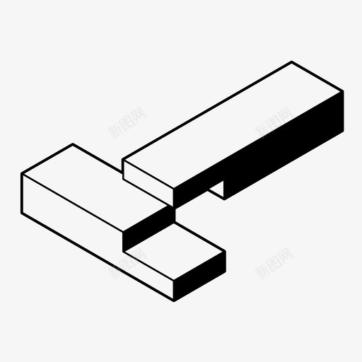 端部搭接木工连接图标svg_新图网 https://ixintu.com 木工 木接头 端部搭接 细木工 细部 连接