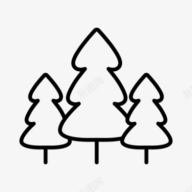 木材圣诞树冷杉图标图标
