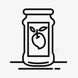 酱芒果芒果酱食物罐子图标高清图片