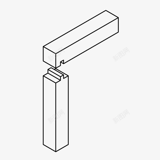 榫槽接合木匠连接图标svg_新图网 https://ixintu.com 木匠 木工 榫槽接合 细木工 细部 连接