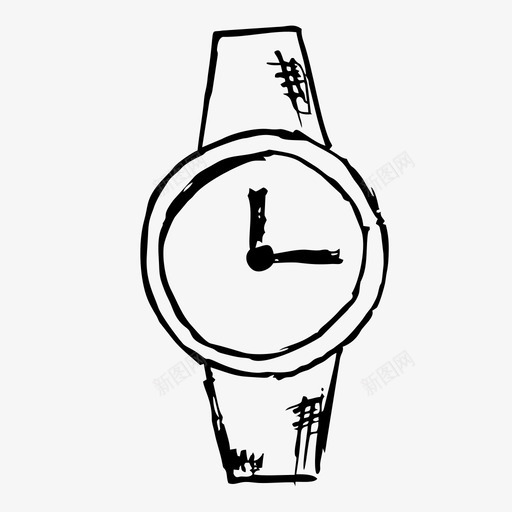手表钟表手绘图标svg_新图网 https://ixintu.com 手绘 手表 手表设计图纸 时间 草图 钟表