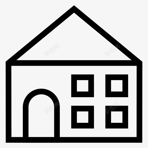 建筑城市商业图标svg_新图网 https://ixintu.com 商业 城市 建筑 建筑房地产线图标 房产 房屋