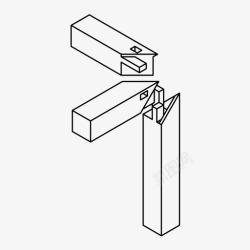 斜接三斜接木工连接图标高清图片