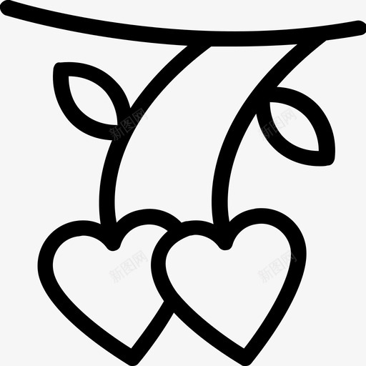植物装饰品心形图标svg_新图网 https://ixintu.com 像 心形 情人节 植物 爱情 爱情和婚礼线图标 装饰品
