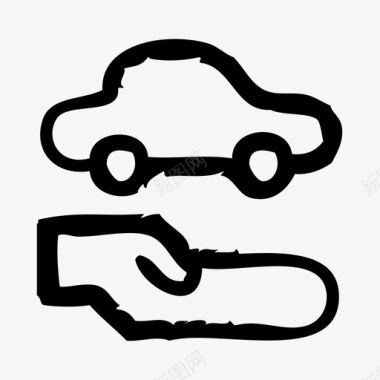 共享汽车草图图标图标