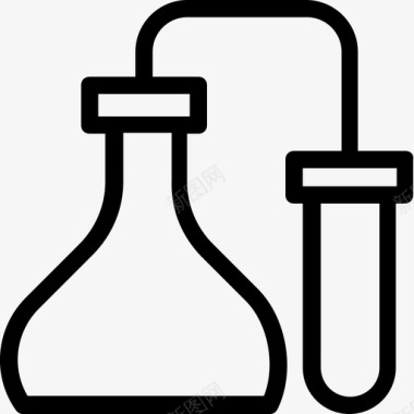 实验室实验锥形瓶实验室研究图标图标