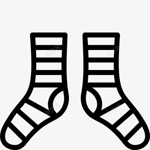 条纹袜服装女装图标svg_新图网 https://ixintu.com 内衣 女装 女装轮廓集 服装 条纹袜