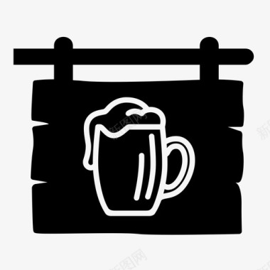 招牌酒吧啤酒图标图标