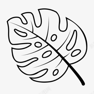 热带叶榕树植物图标图标
