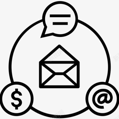 电子邮件营销阿罗巴聊天图标图标