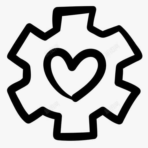 最爱的设置涂鸦齿轮图标svg_新图网 https://ixintu.com 心脏 最爱的设置 机械 涂鸦 涂鸦商业商店财务 齿轮