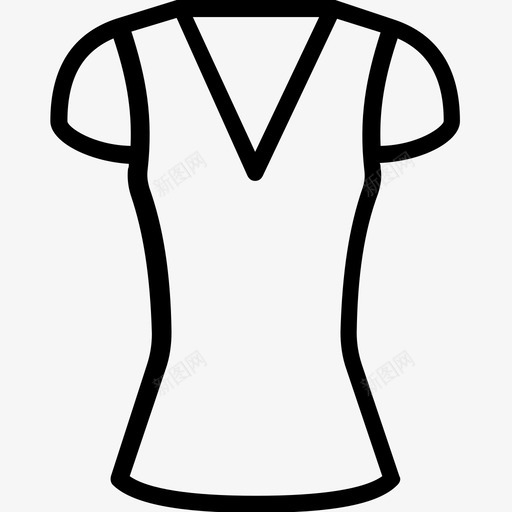 v领服装女式图标svg_新图网 https://ixintu.com t恤 v领 女式 女式服装轮廓系列 服装