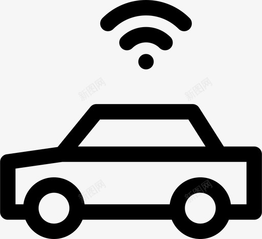 汽车连接信号图标svg_新图网 https://ixintu.com wifi 信号 汽车 车辆 连接